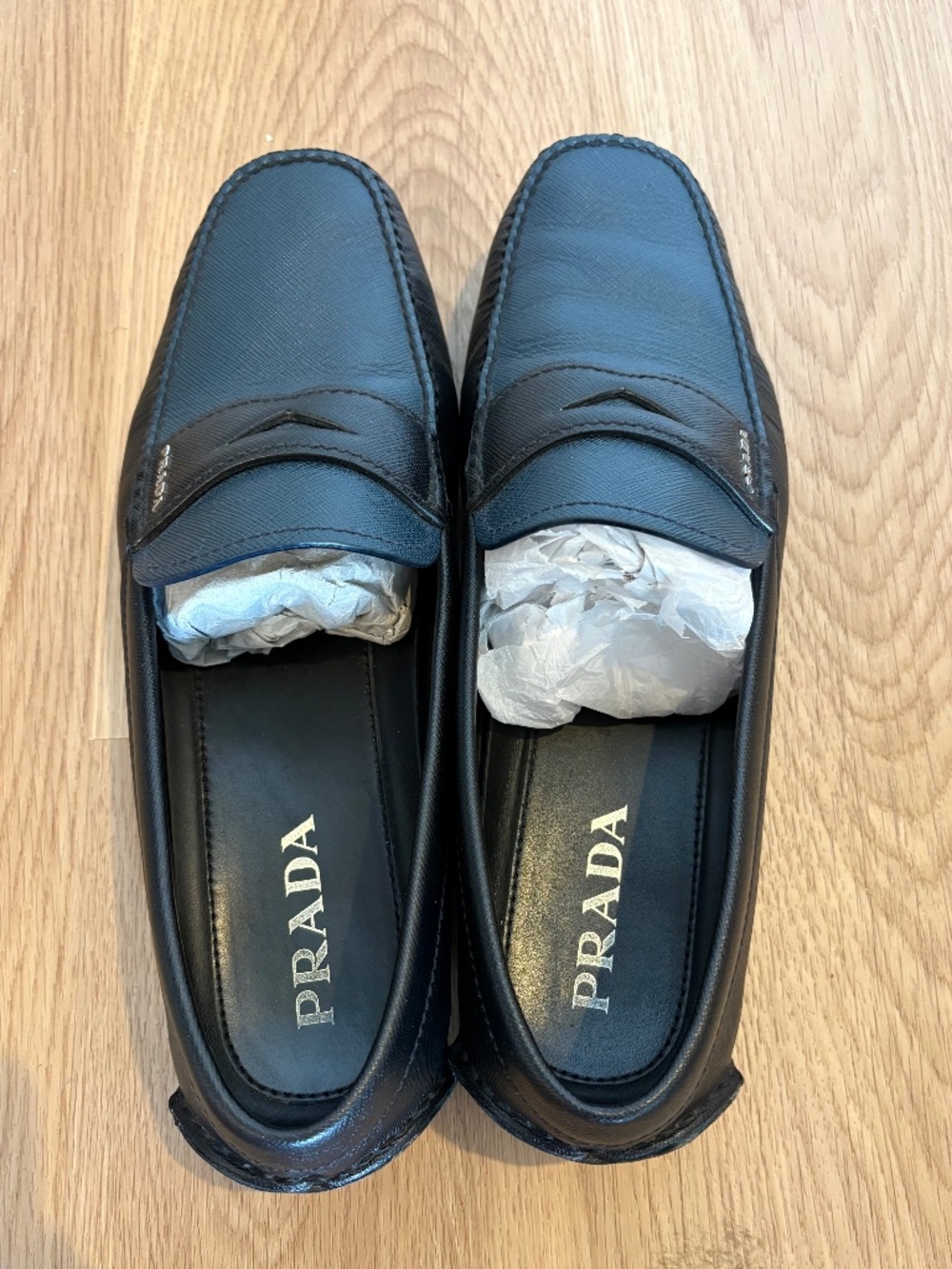 Vintage Prada Men’s Leather Driving Loafers 2DD001, US 11